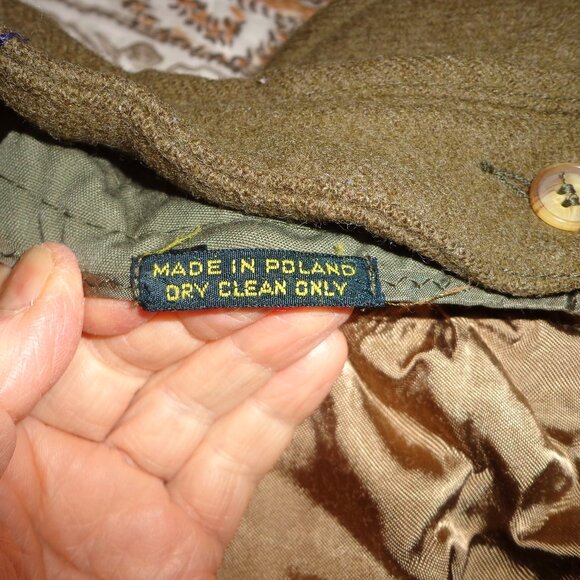 Double-Breasted Topcoat Made in Poland R40 Army Green Removable Zip Wool Lining - Picture 13 of 16